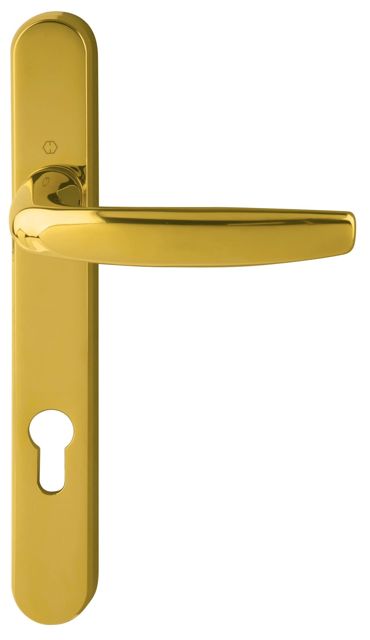 Hoppe Polished Brass 'Atlanta' Pair Handle 92PZ or 92mm Sprung Lever UPVC Door Set, PVC PVCu Centre to Centre fixings 215mm