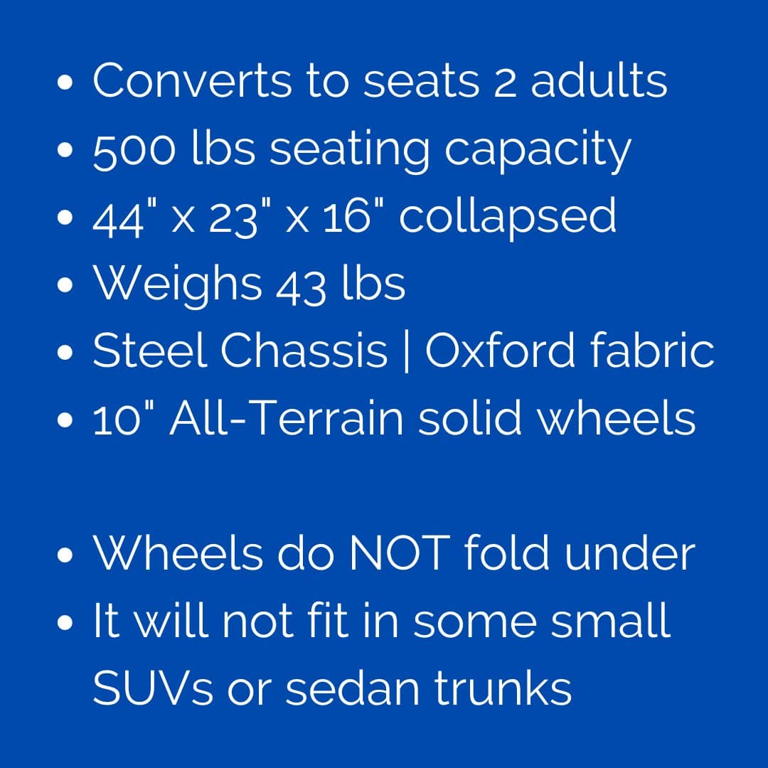 Malo'o The Lounge Wagon – The Only Wagon That Converts into a 2-Person Chair - 3-in1 cart - Ultimate Beach Wagons– Beach Chairs for Adults – Sports Wagon - Park Wagon (Umbrella Sold Separately)