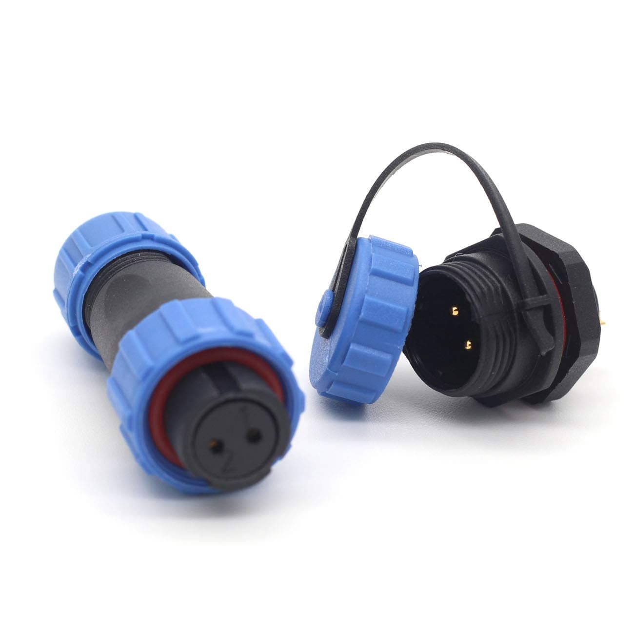 SP13 2pin/3pin/4pin/5pin/6pin/7pin/ 9pin Waterproof Aviation Cable Connectors,Female Plug and Male Socket,LED Light Power Connector (2pin, Panel Mount-Plug(Female)&Socket(Male))