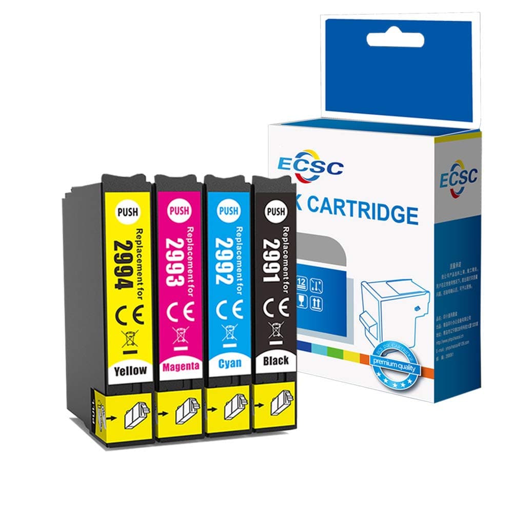 ECSC Compatible Ink Cartridge Replacement for Epson XP-455 XP-452 XP-445 XP-442 XP-435 XP-432 XP-355 XP-352 XP-345 XP-342 XP-335 XP-332 XP-257 XP-255 XP-247 XP-245 XP-235 T2996 (B/C/M/Y, 4-Pack)