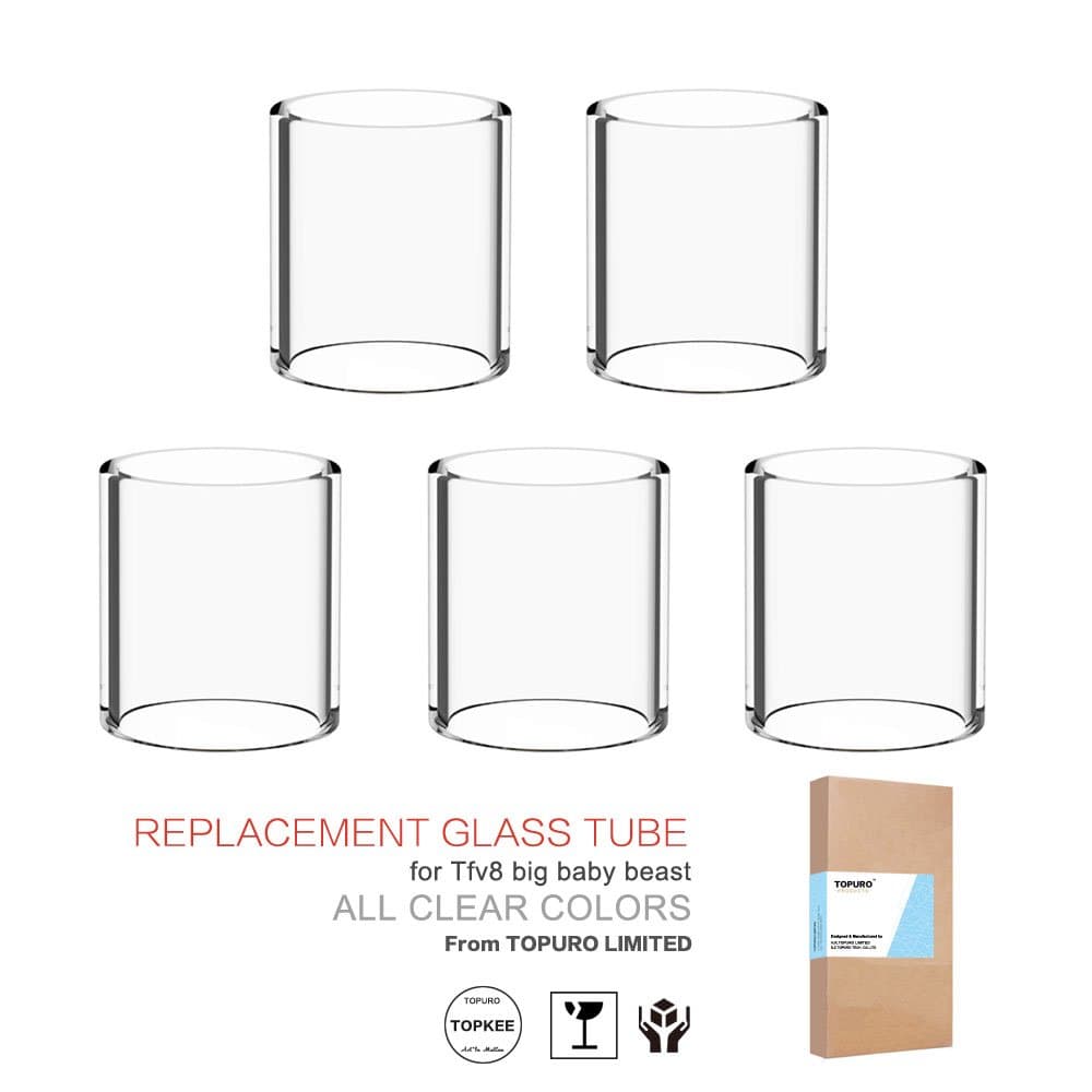 Topkee TFV8 Big Baby Beast Glass Replacement 24.5*23.3MM (5-Pack)