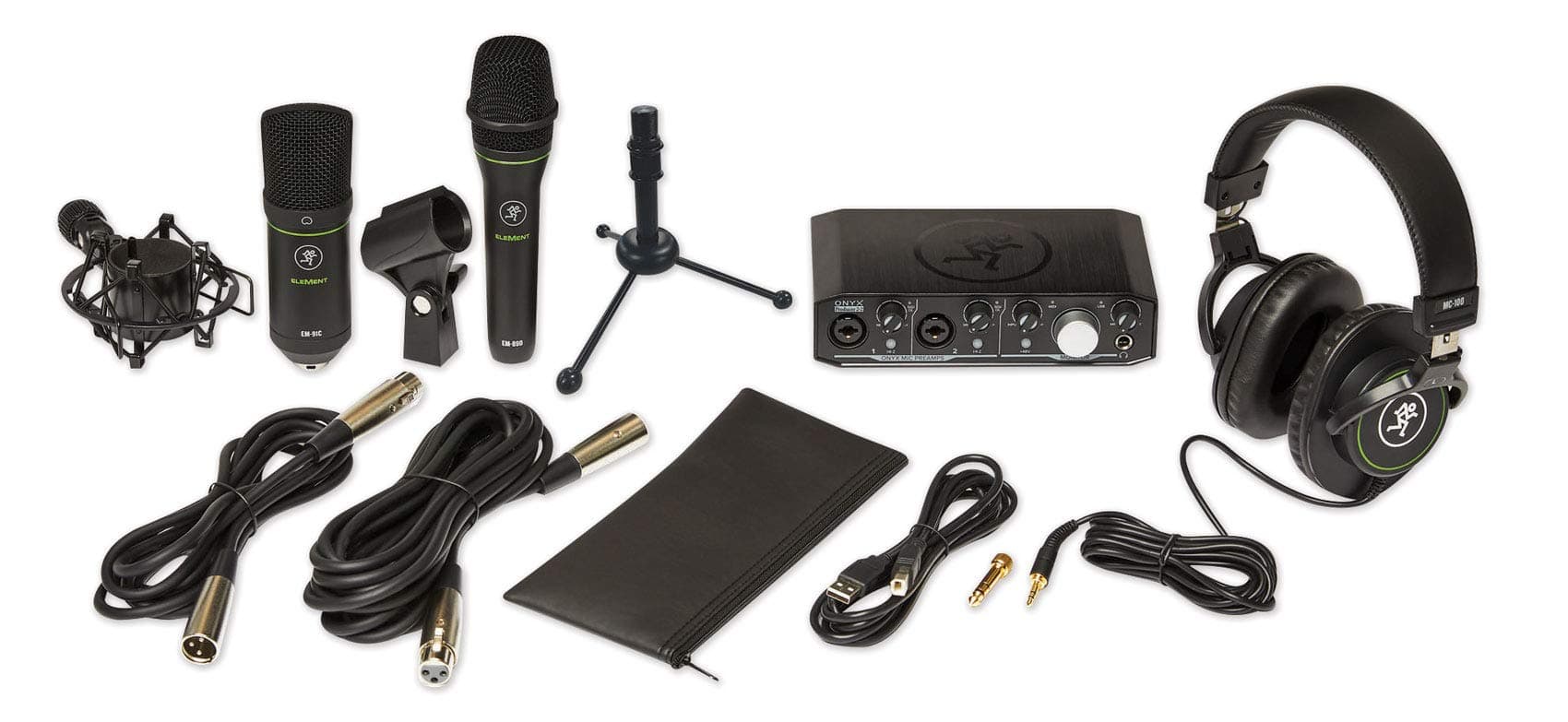Producer Bundle With Onyx Producer Interface, Em89D Dynamic Mic, Em91C Condenser Mic And Mc-100 Headphones.