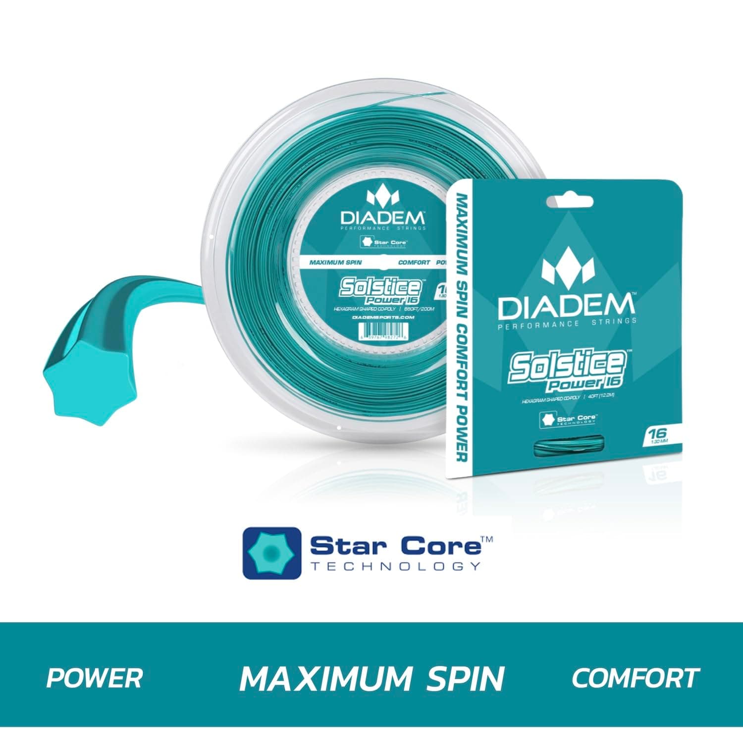 DIADEM Solstice Power (18-1.15mm) テニスストリング (ティール)