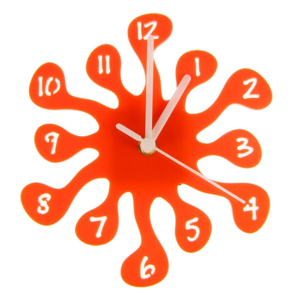 Enjoy Your Time-Splash Mini Childrens Wall Clock 20cm Orange (e9557org)