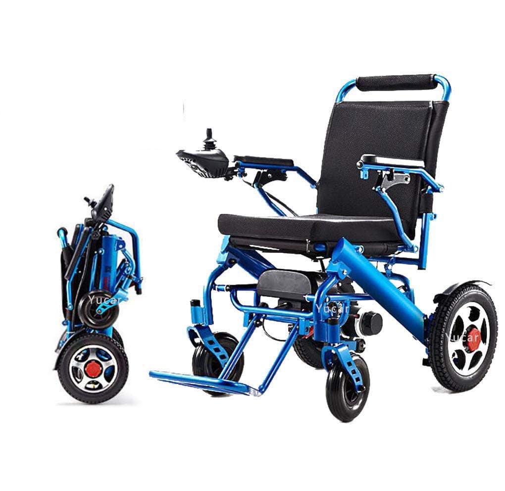 YuCar Lightweight Folding Carry Electric Wheelchair, Portable Lightweight Scooter, Intelligent Safe and Easy to Drive Automatic Wheelchairs