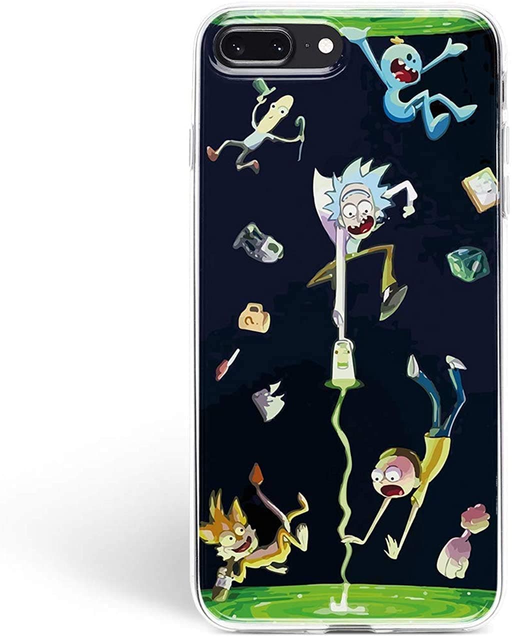 iPhone Get Schwifty Fandom Silicone Clear Protective Cell i Phone Case (Rick Morty Portal, iPhone 11)