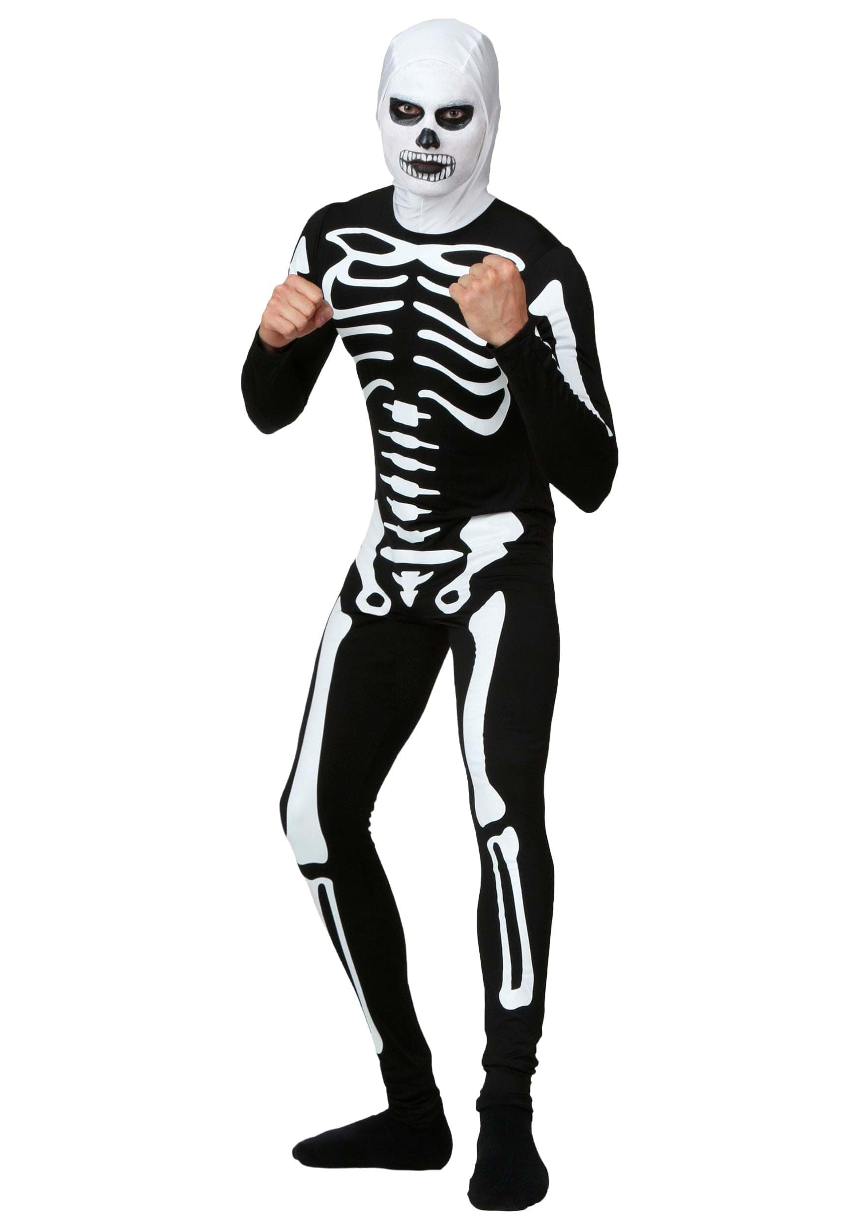 Adult Cobra Kai Skeleton Costume | Men's Karate Kid Movie Outfit, Jumpsuit, Mask