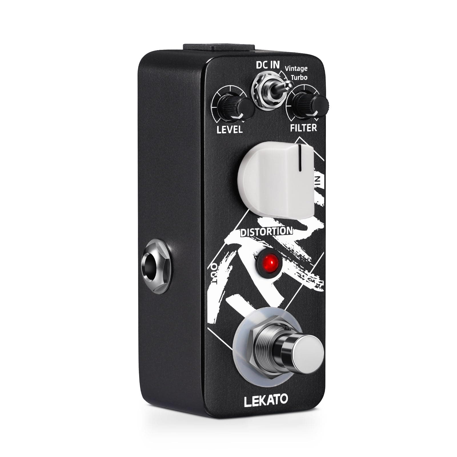 LEKATO High Gain Distortion Pedal, Analog Mini Distortion Effect for Electric Guitars, 2 Modes of Solo Vintage and Turbo, Aluminum Alloy Effect Pedal True Bypass, DC 9V