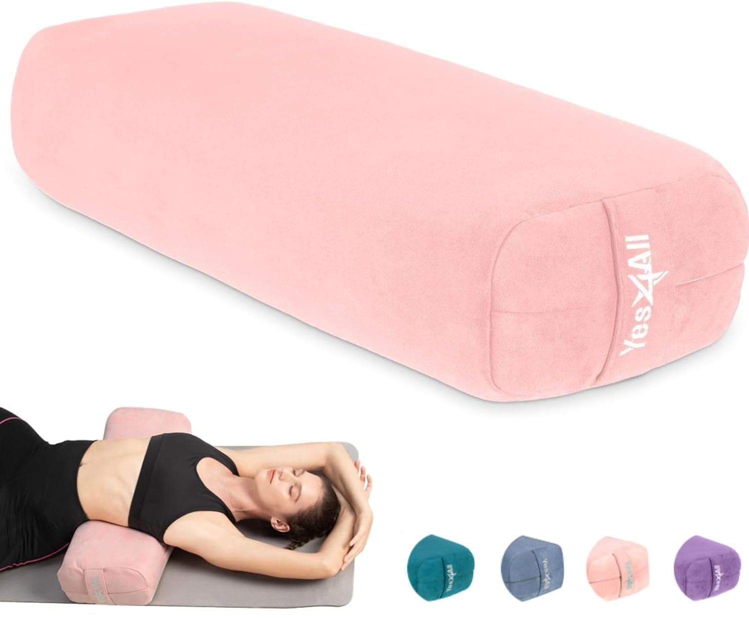 Yes4All Yoga Bolster for Restorative Yoga/Meditation Cushion with Triple-Layer Sponge