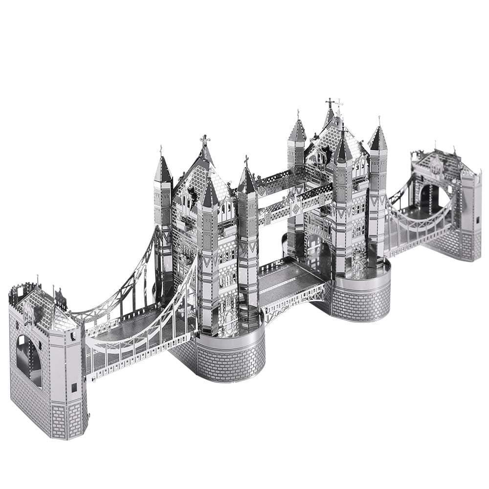 Piececool 3D Puzzles for Adults, London Tower Bridge Metal Models Kit, Famous Landmarks Architecture Building Models Kits, DIY Craft Kits Gifts for Birhtday Christmas, 65 Pcs
