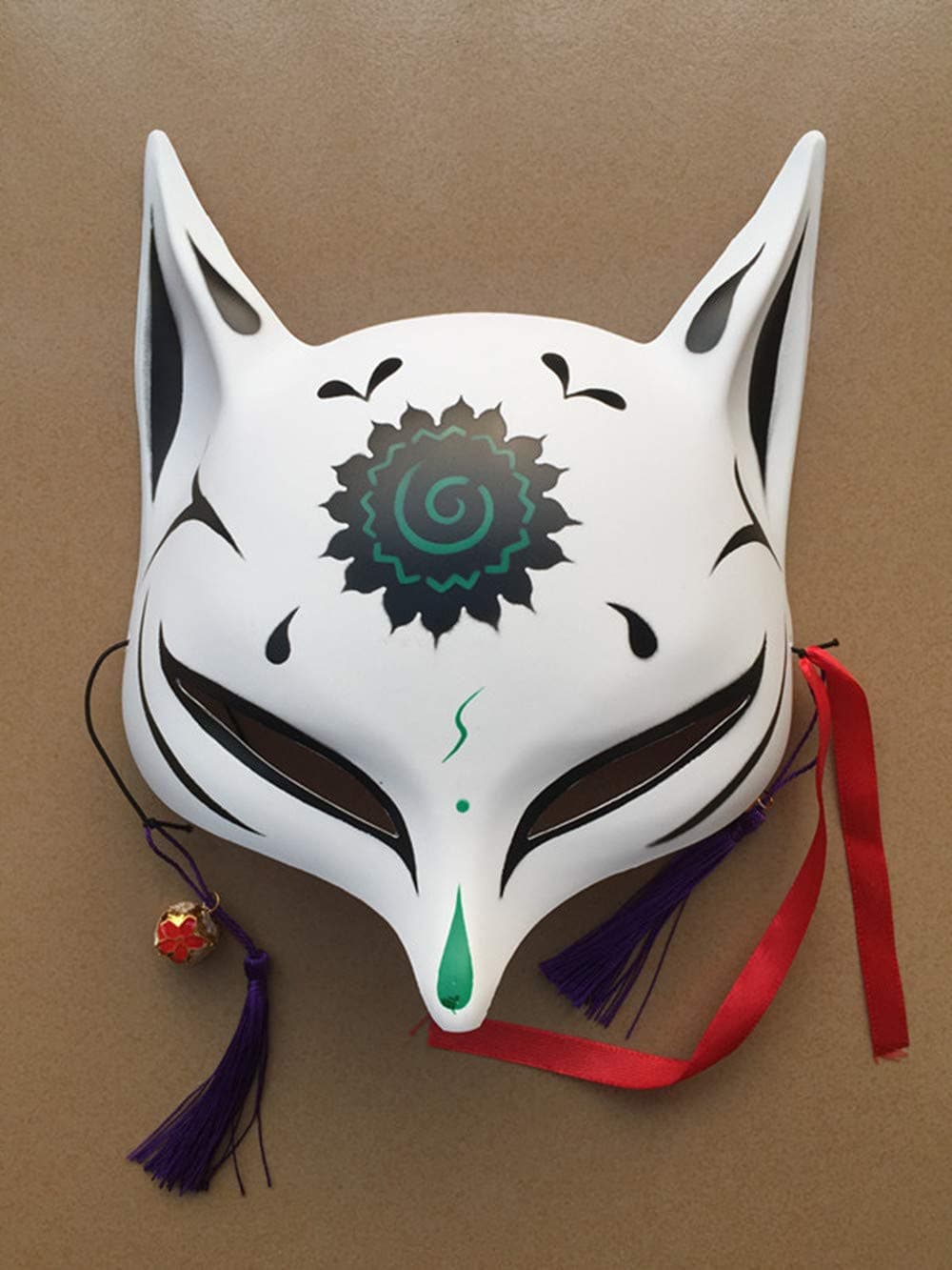 Fox Cosplay Mask for Party Masquerade Ball Kabuki Kitsune Costume Masks Halloween Mask(B)