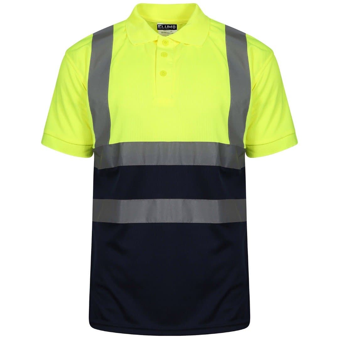 Men High Visibility Polo Reflective Tape Workwear T Shirt
