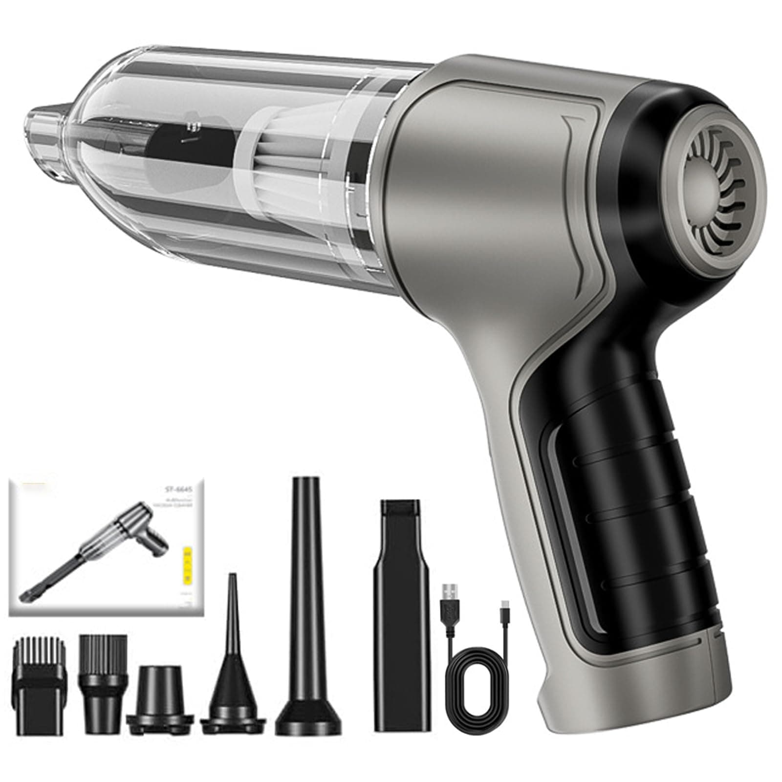 Airfly Pro Car Vacuum, Airfly Pro 2 Cordless, Airified Vacuum, Air Fryer Airfy Wireless Handheld Car Vacuum Cleaner Strong Suction (Grey)