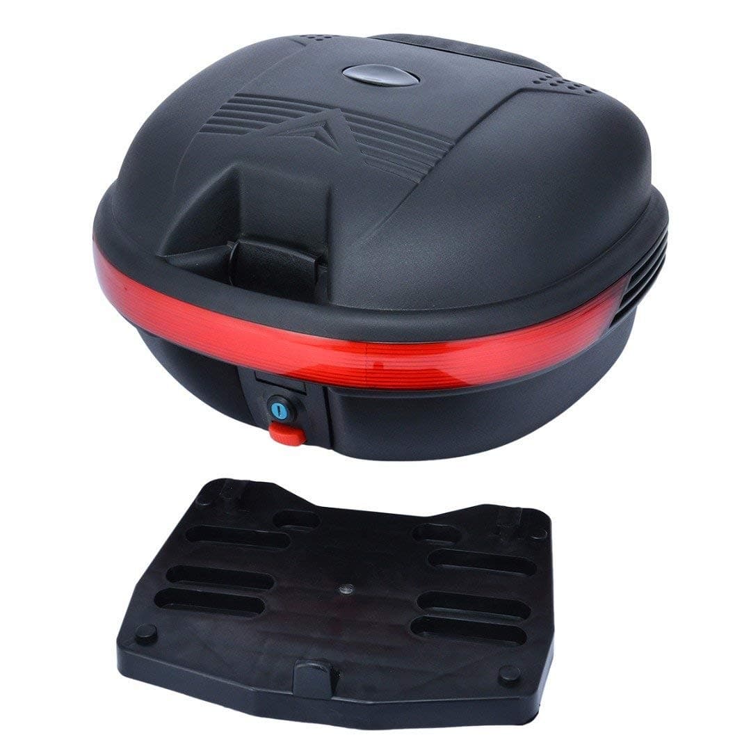 30L Motorcycle Tail Box Tour Scooter Top Box Luggage Trunk Lock&Key Storage Case