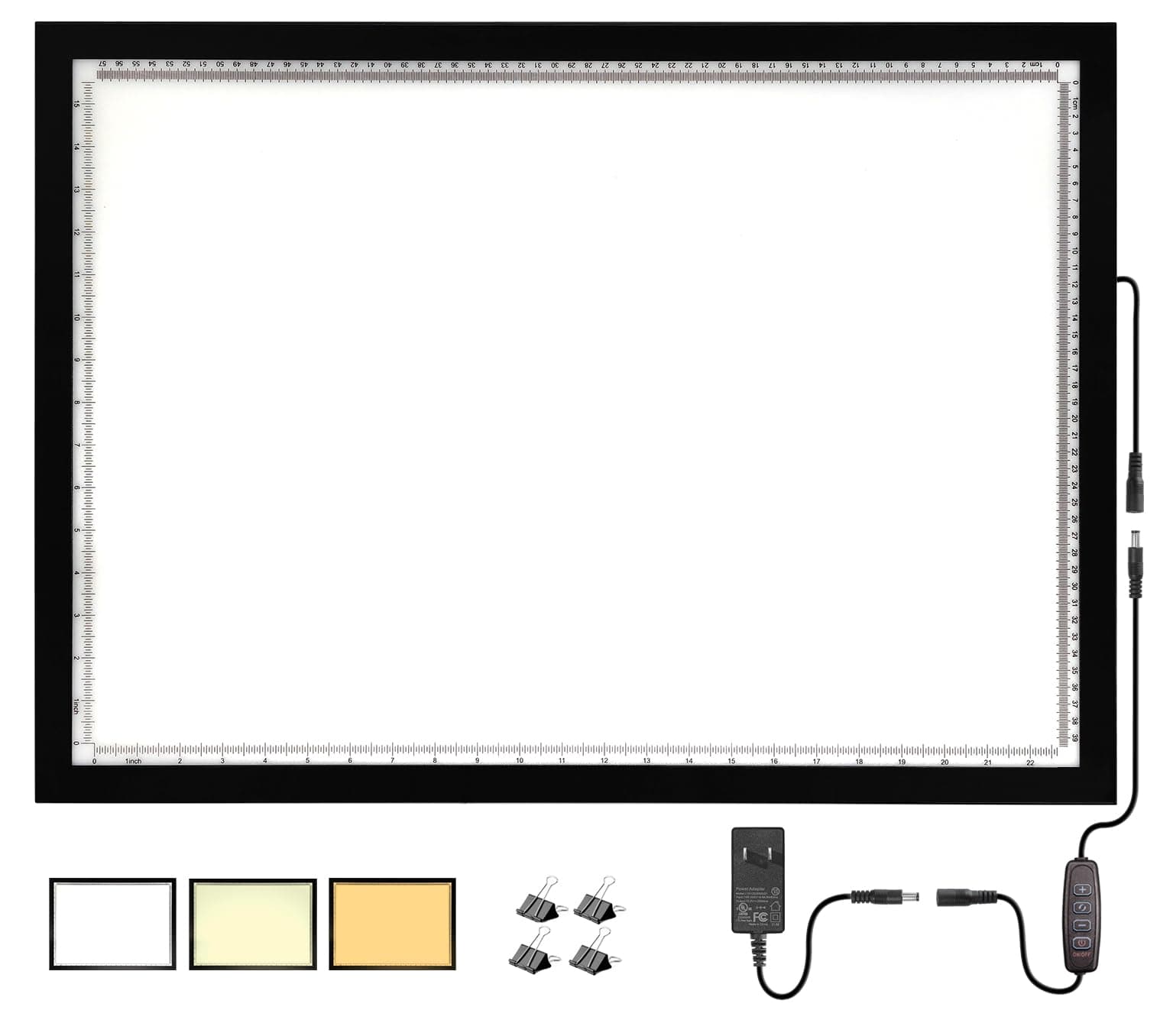 WELZK 10000+ LUX High Bright Light Pad A2, 3 Colors Light Board with UL Adapter. 10 Levels/Stepless Dimming for Diamond Painting, Tracing, Drawing, Sketching etc