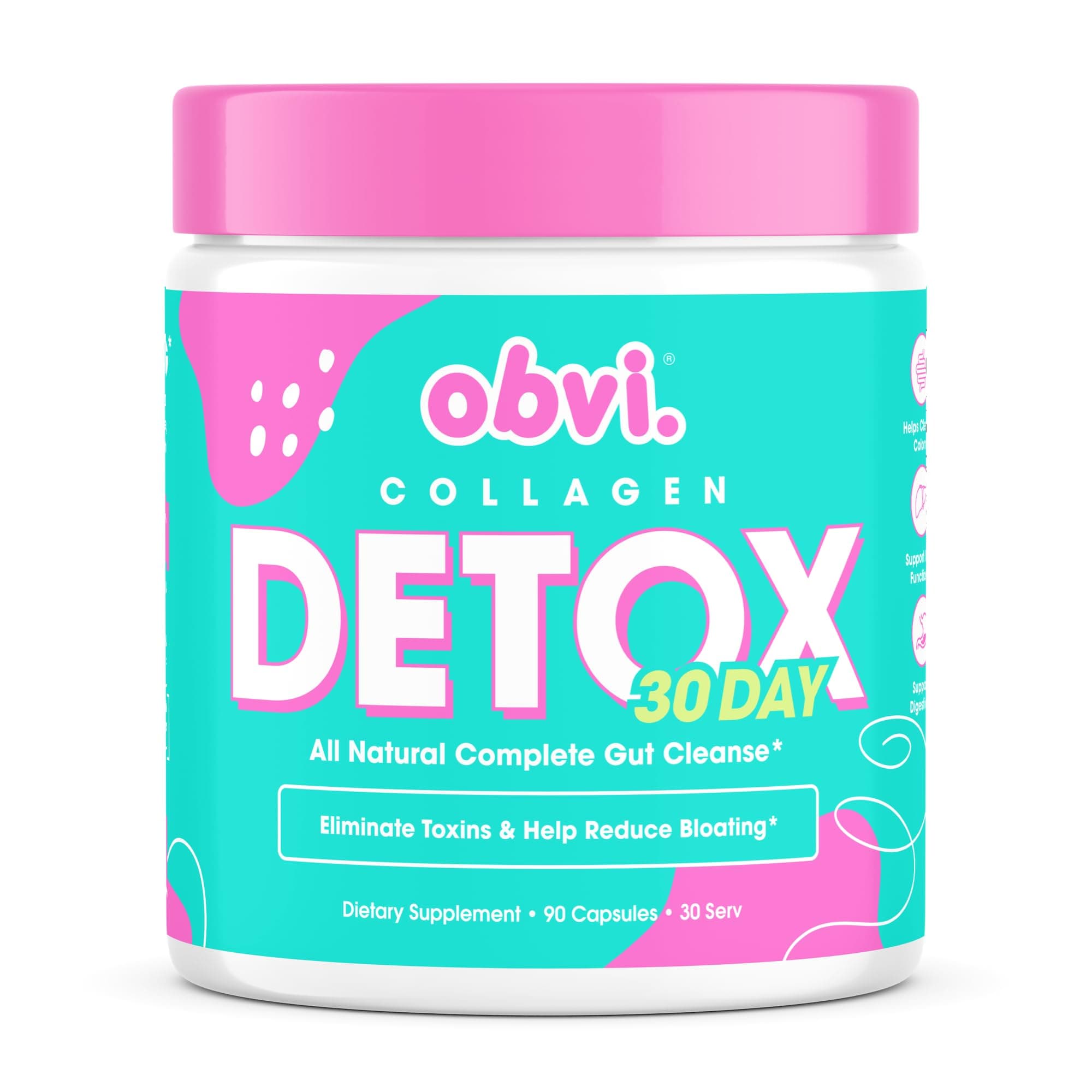 Obvi Detox, Flush Out and Eliminate Toxins, Support Weight Loss, Cleanse Colon, Packed with Antioxidants, Support Liver Health, Reduce Bloating, Soothe Stomach Pain, All Natural (30 Servings)