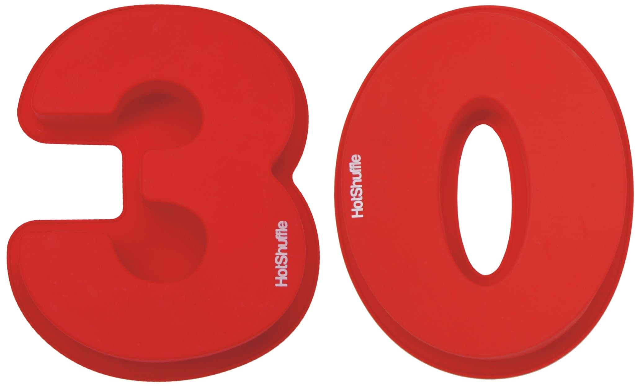 HotShuffle Large Silicone Number 30 Cake Tin Mould 30th Pearl Wedding Anniversary Birthday 3 0