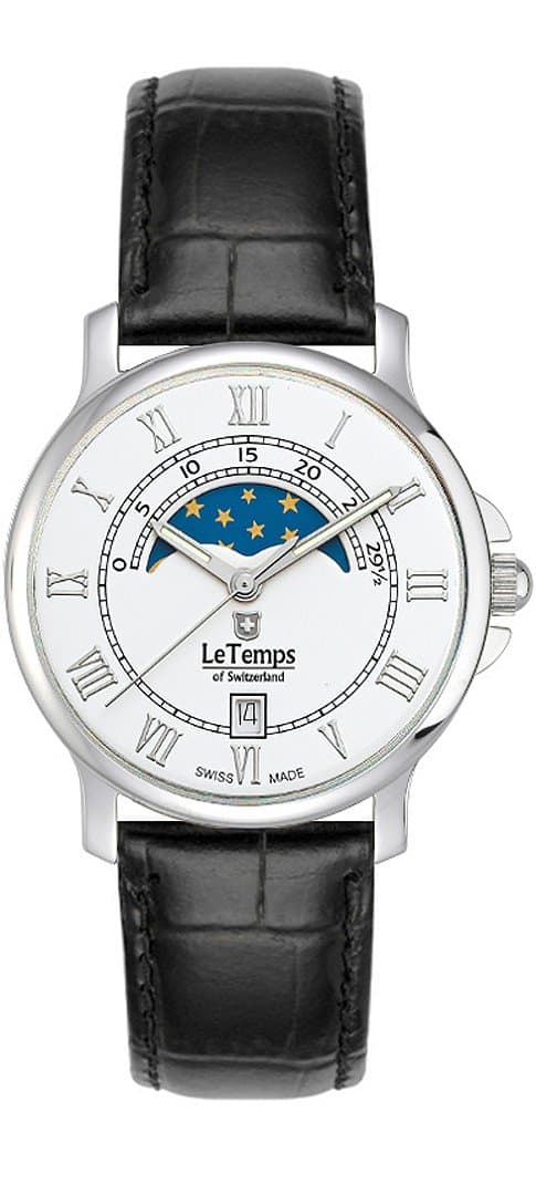 Le Temps, women’s watch, moon phase, diameter 35 mm
