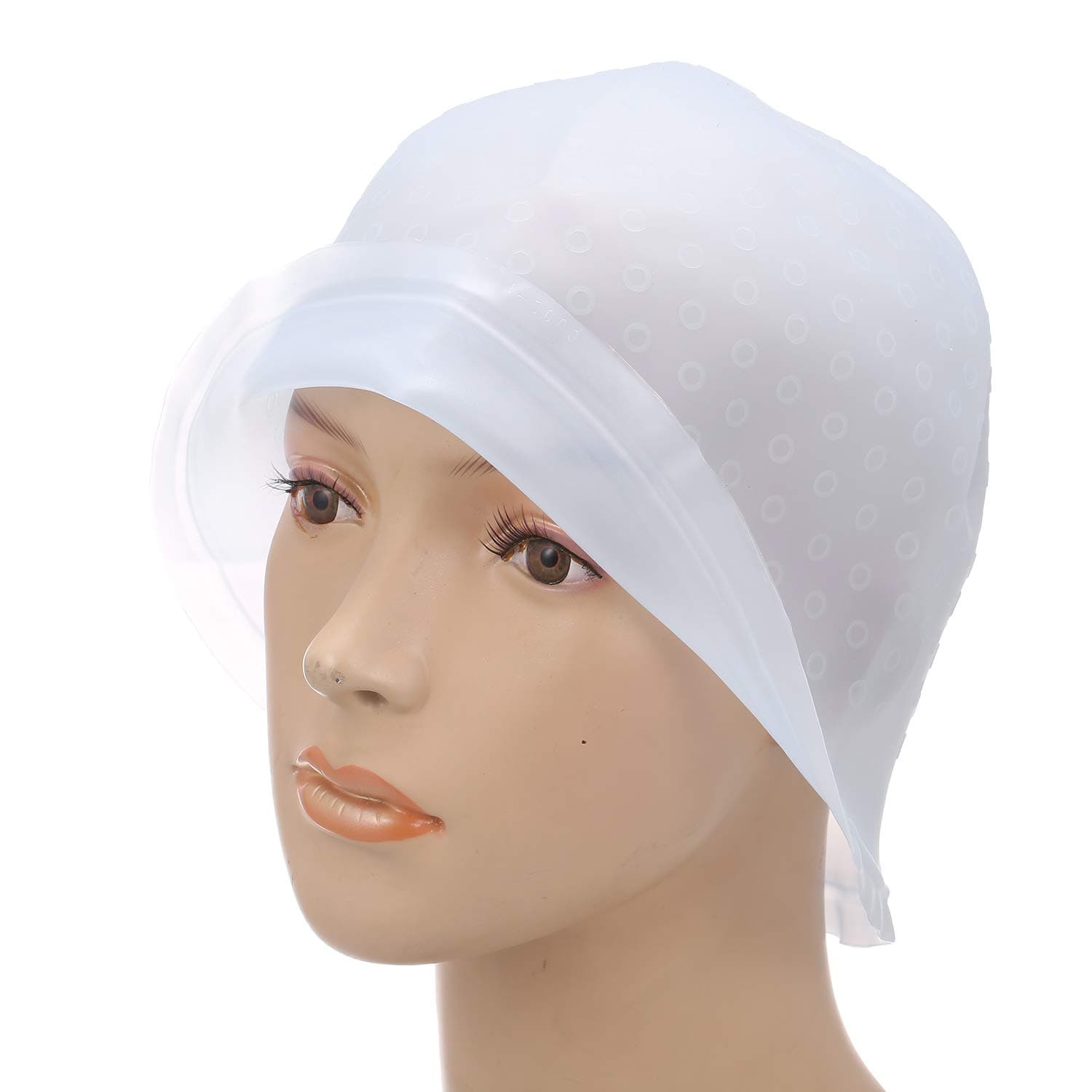Anself Reusable Hair Coloring Dye Silicone Highlight Cap with Hook Hairdressing