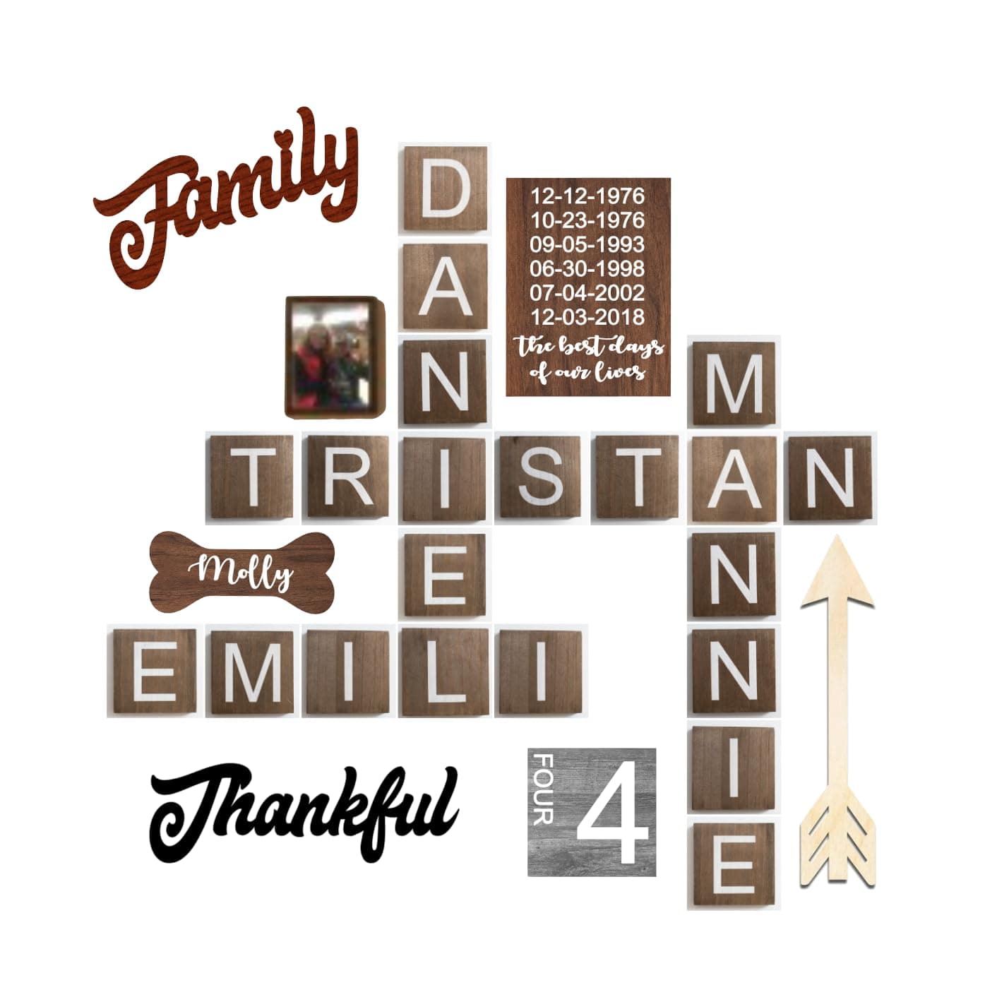 Large Square 6 X 6 Tiles, Huge Wooden Wall Ready to Hang Tiles, Wall Decor, Farmhouse Style, Square Letter Tile Pieces, Personalized Sign, Wooden Letters