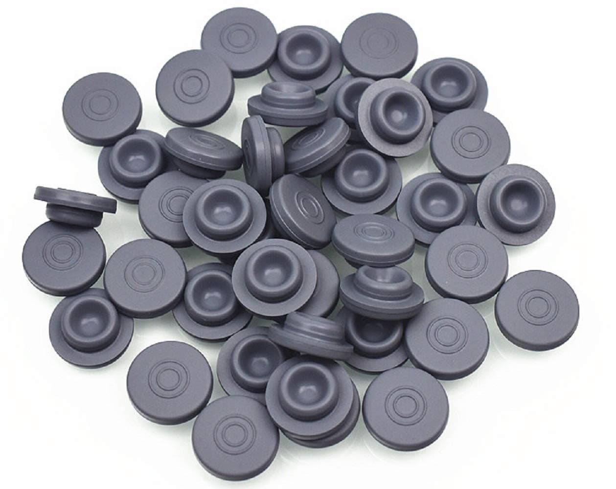 SUCOHANS 100 peices Mushrooms Self Healing Rubber Injection Ports,13mm Rubber Bottle Stoppers, for Sealing 1/4 inch or 7mm Opening