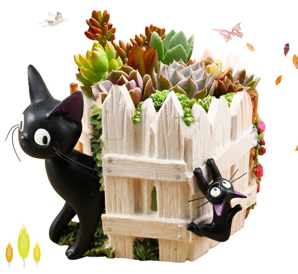 HEYFAIR Cute Cartoon Cactus Succulent Planter Pot Container Gardens (C)