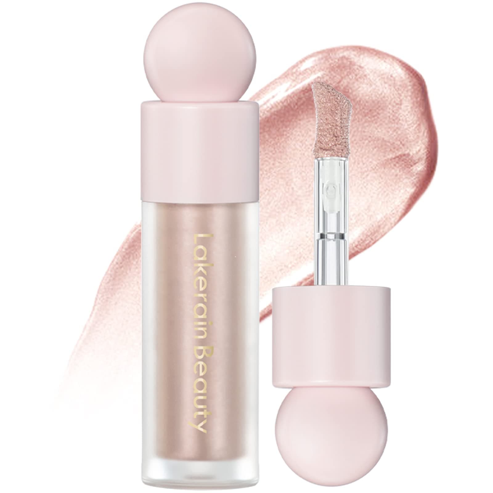 Liquid Highlighter Makeup, Shimmer Cream Highlighter, Natural Light Face Brightening Highlight, Body Glow Drops Glitter #3 Rose Gold, 1
