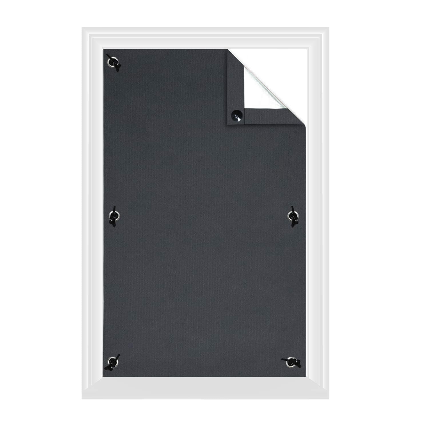 Greatime 100% Blackout Blind Suction Cup Curtain for Bedroom Roof Windows Office Windows Baby Travel Curtain Window Shades and Blinds Sunshade for Car（Gray,24WX37L in）