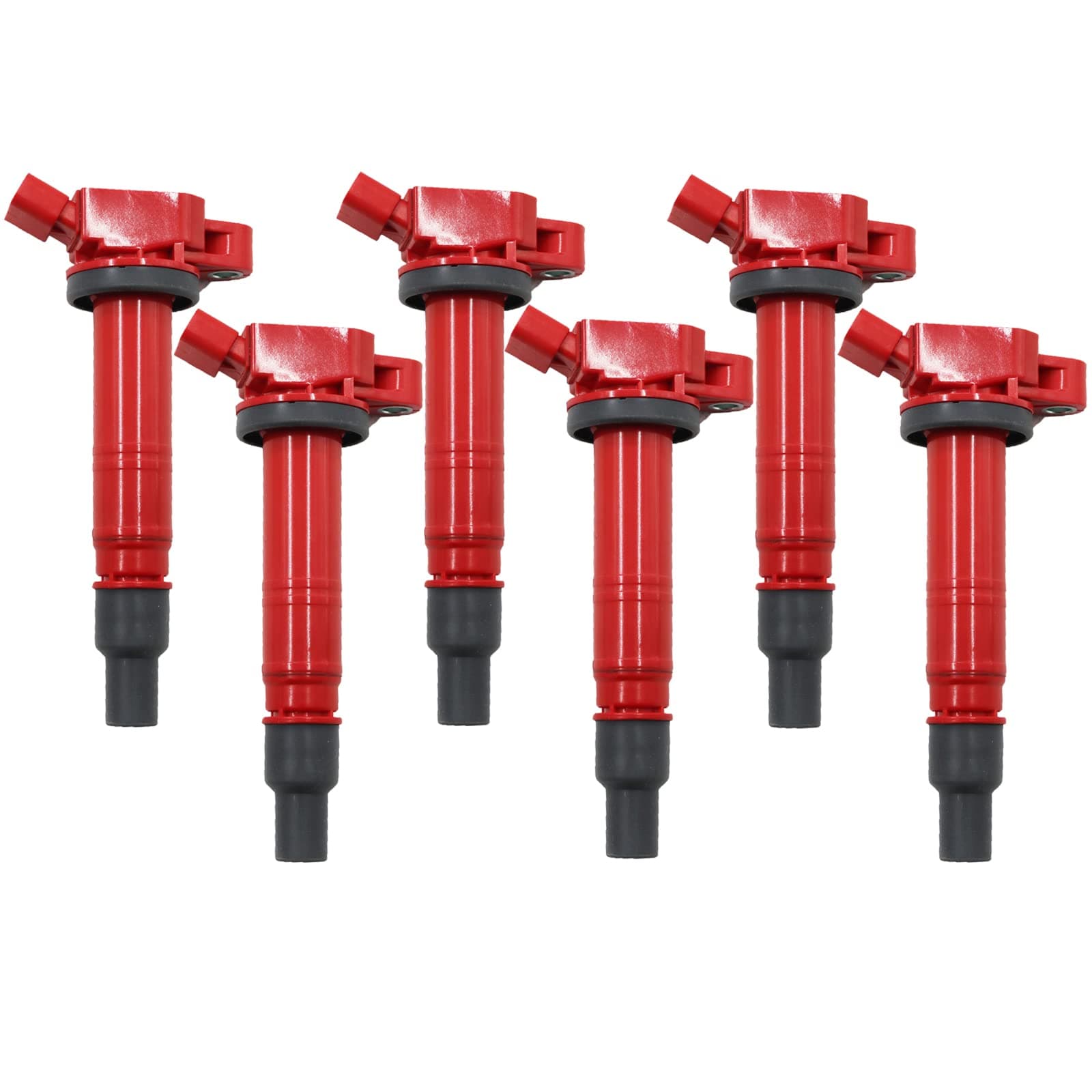 HIGH ENERGY RED PERFORMANCE IGNITION COIL UF-495 UF495 9091902248 9091902260 90919-02260 SET OF 6 COMPATIBLE WITH SCION XB TOYOTA Tundra 4Runner Tacoma FJ Cruiser 4.0L V6 1GR
