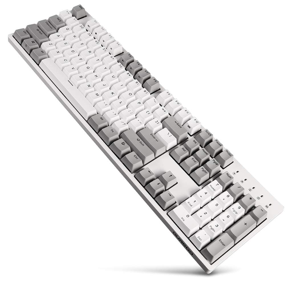 Durgod Taurus K310 Mechanical Gaming Keyboard - 104 Keys - Double Shot PBT - NKRO - USB Type C (Cherry Brown, White)