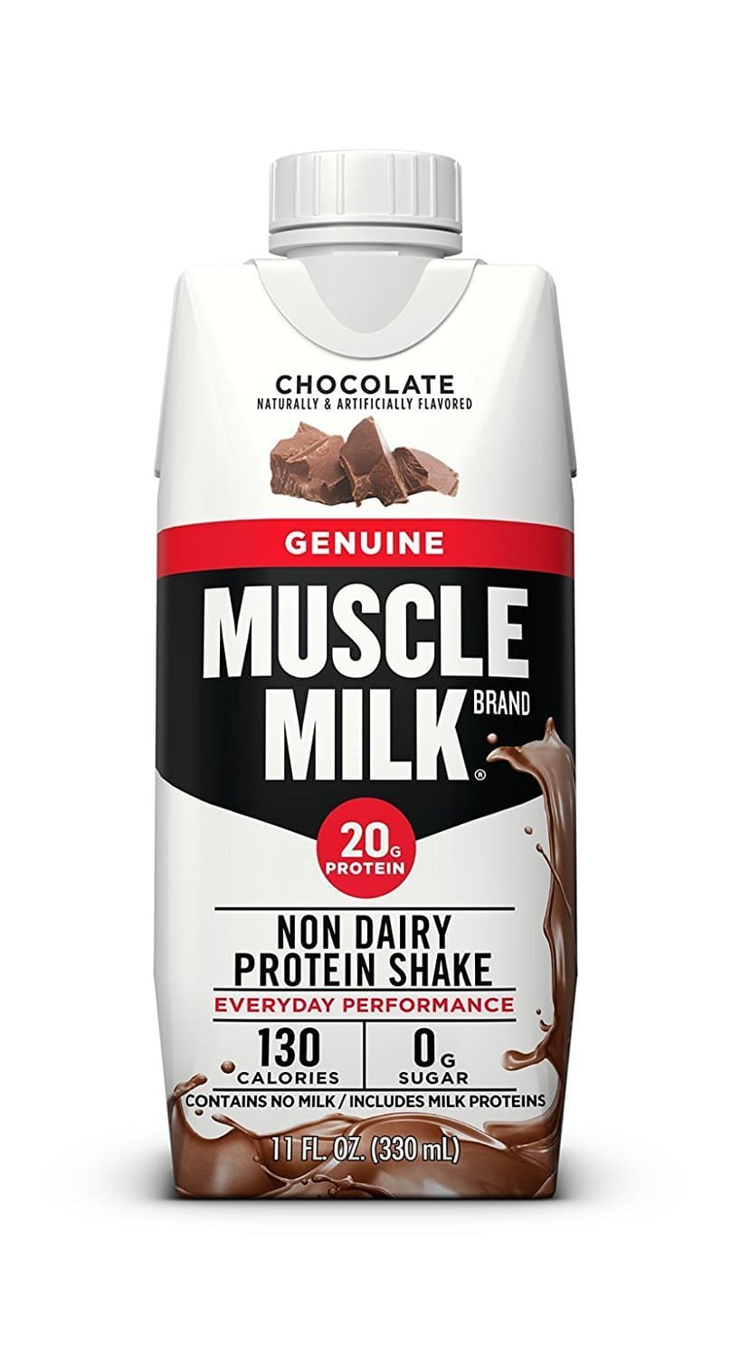 Muscle Milk Genuine Protein Shake, Chocolate, 11 Fl Oz Carton, 12 Pack, 25g Protein, Zero Sugar, Calcium, Vitamins A, C & D, 5g Fiber, Energizing Snack, Workout Recovery, Packaging May Vary