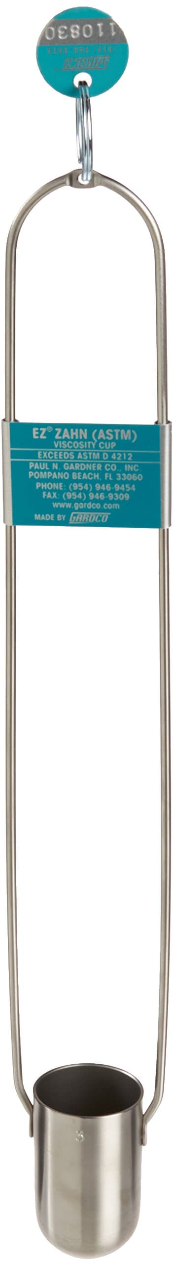 GardcoEZ3 Stainless Steel Calibrated EZ Viscosity Cup for Viscometer, Size No. 3