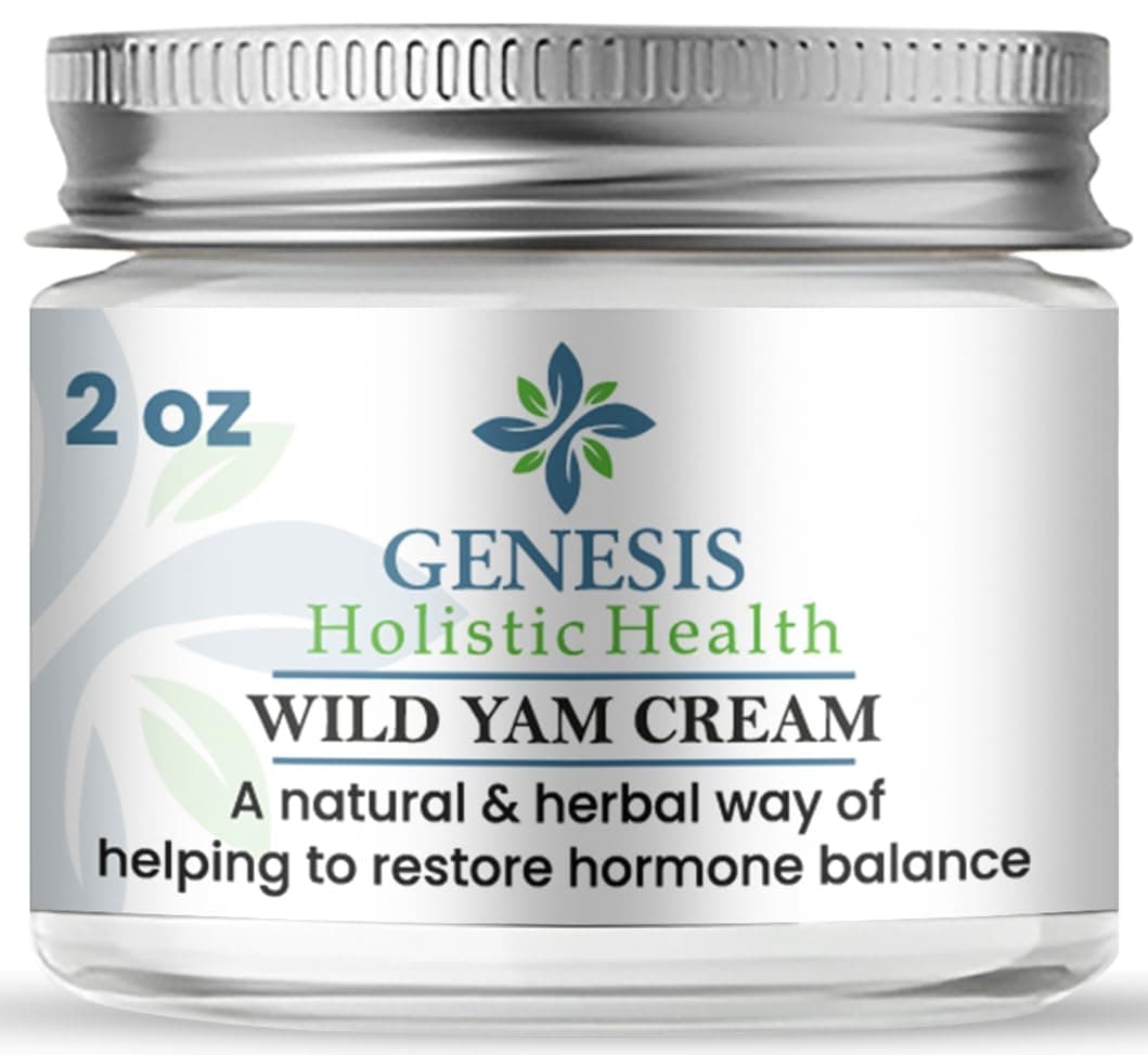 Genesis Wild Yam Root Cream, Organic Balancing Cream for Women, Deep Nourishment and Hydration, Made with Wild Yam Root, Chaste Tree Berry, and Red Clover, 2oz