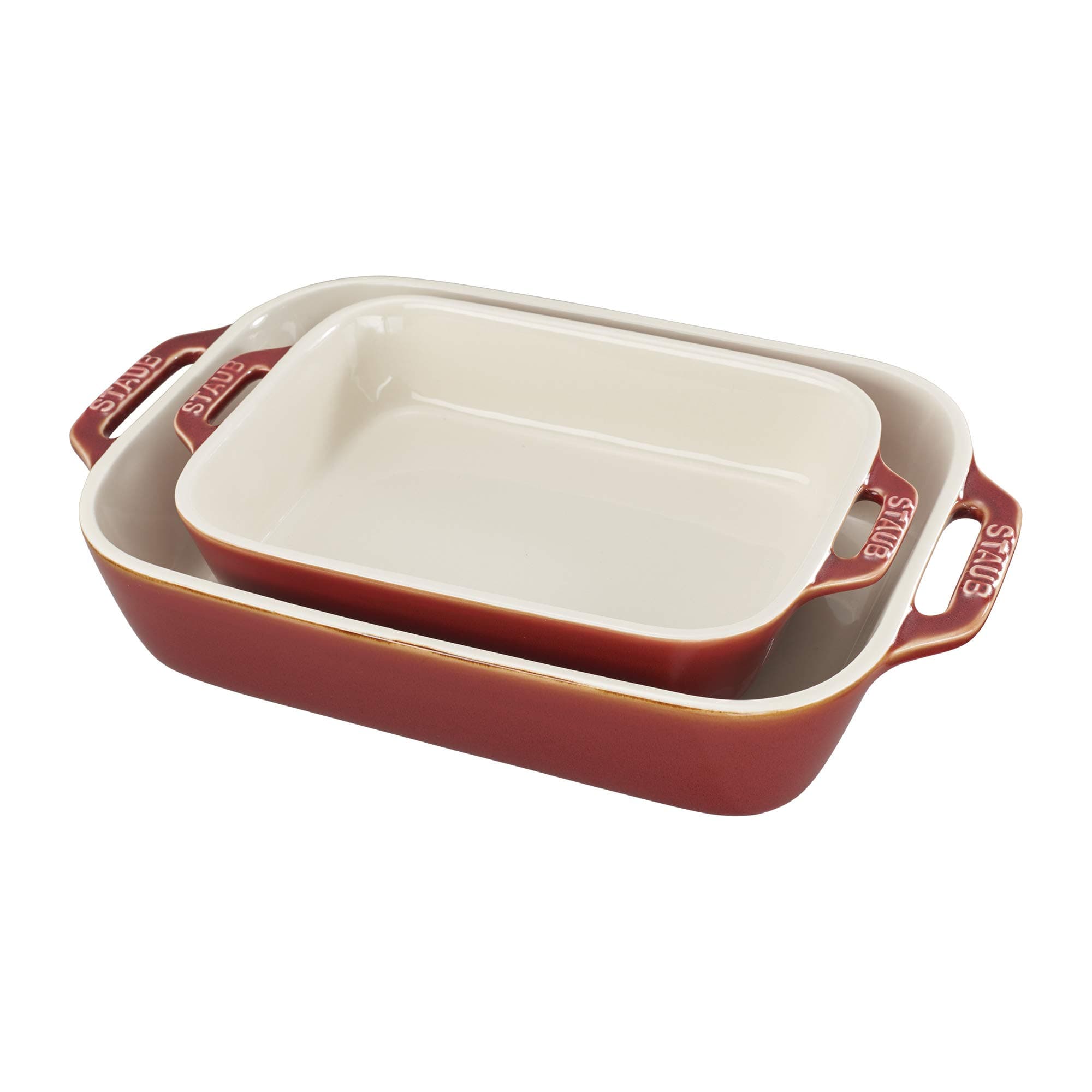 Ceramic Rectangular Baking Dish Set, 2 pc, Red