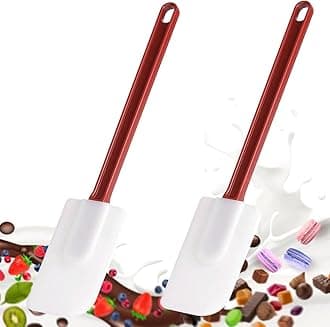 Commercial Silicone Spatula Set of 2, High Heat Resistant Silicone Scrapers 16 Inches, Commercial Spatula for Cooking, Rubber Spatula Set Resistant to 500℉ (2 Scrapers 16"/L)