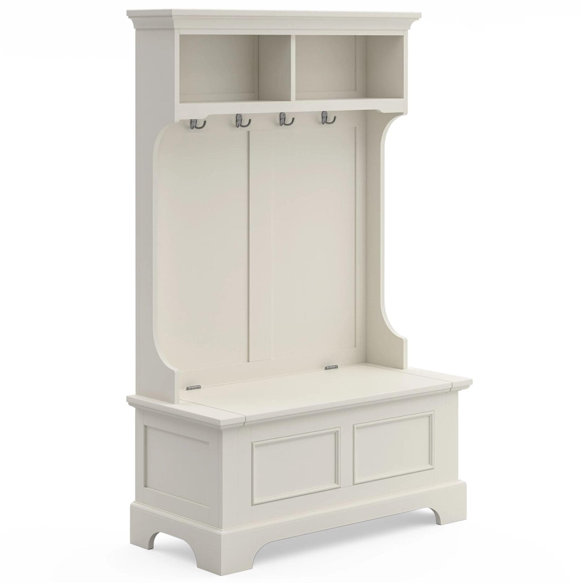 Homestyles Naples Hall Tree, 40 in. W x 18-1/2 in. D x 64 in. H, White