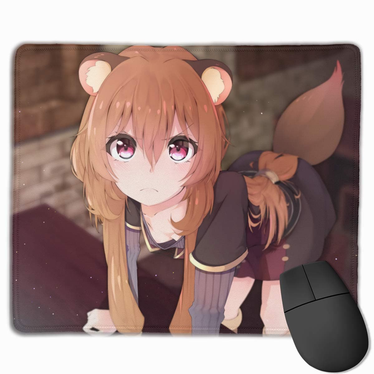 Curtis J Donofrio The Rising of The Shield Hero-Raphtalia Manga Anime Mouse Pad Cute Gaming Mouse Pad Non-Slip Rubber Base Mouse Mat Large(12'' X 10'') for Computers, Laptop, Office & Home