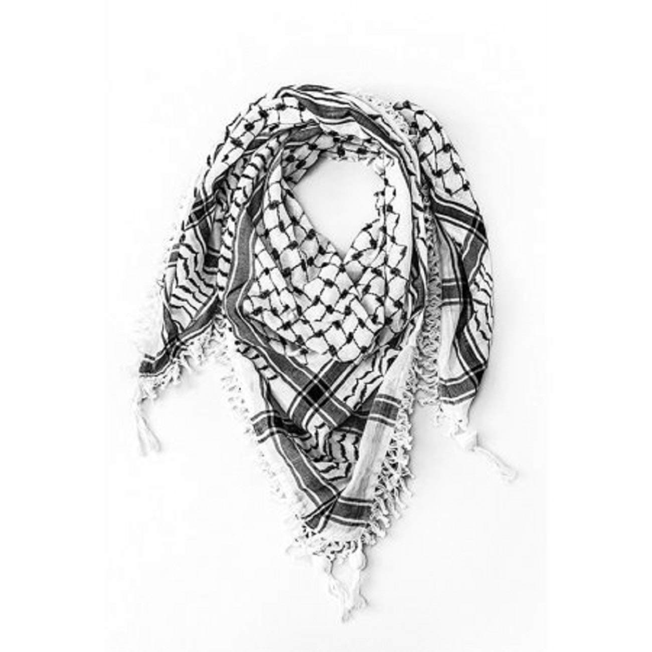 Bethlehem Gifts TM Traditional Palestinian Keffiyeh Shemagh Agal Rope from The Middle East (Black Keffiyeh)