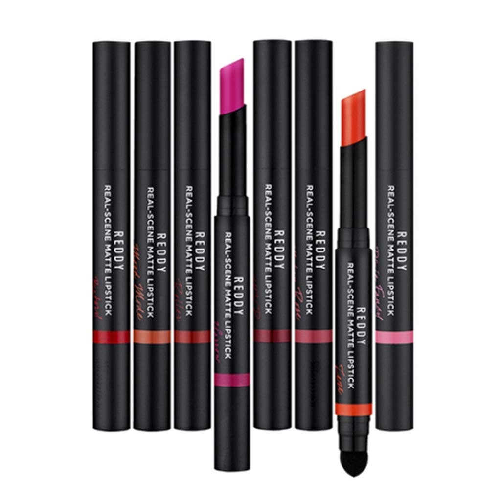 [REDDY] Real Scene Matte Lipstick 1.8g / Vivid Long-Wearing Matte Fit Lipstick with Soft Smudging Cushion Tip (#3 Mood Mode)
