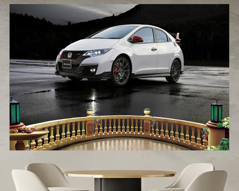 JVERF - JZZD15533 Honda Modulo Civic Type| Self-Adhesive Open Window Wall Sticker