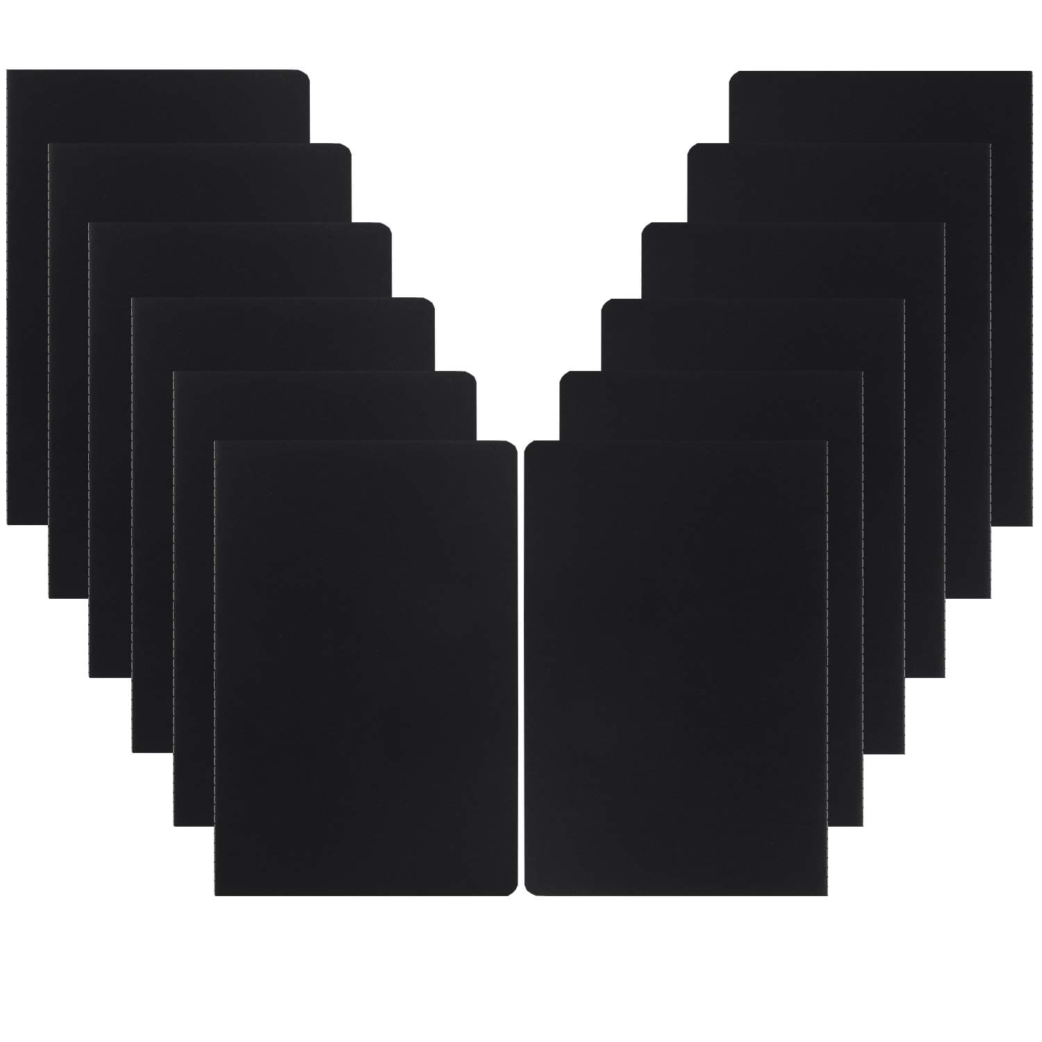 12 Pack College Ruled Notebook Journals Bulk, Lined Paper, 60 Page, 5.5x8.3 inch, A5, Travel Journal Set for Travelers, Students, Church, Office, Writing Diary Subject Notebooks Planner, Black