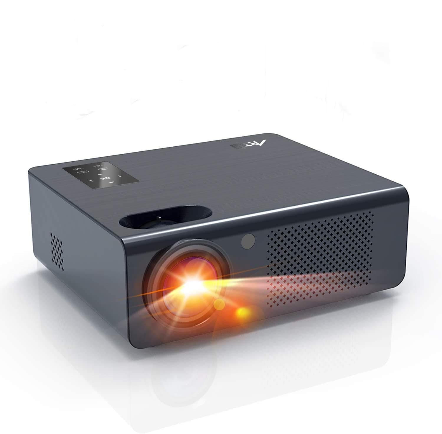 Movie Projector- Artlii Energon 2020 Home Theater Projector with HiFi Stereo and Lens Zooming, 250" Vital Outdoor Projector Support 1080P, Compatible with PS4, HDMI, USB Remote Learning