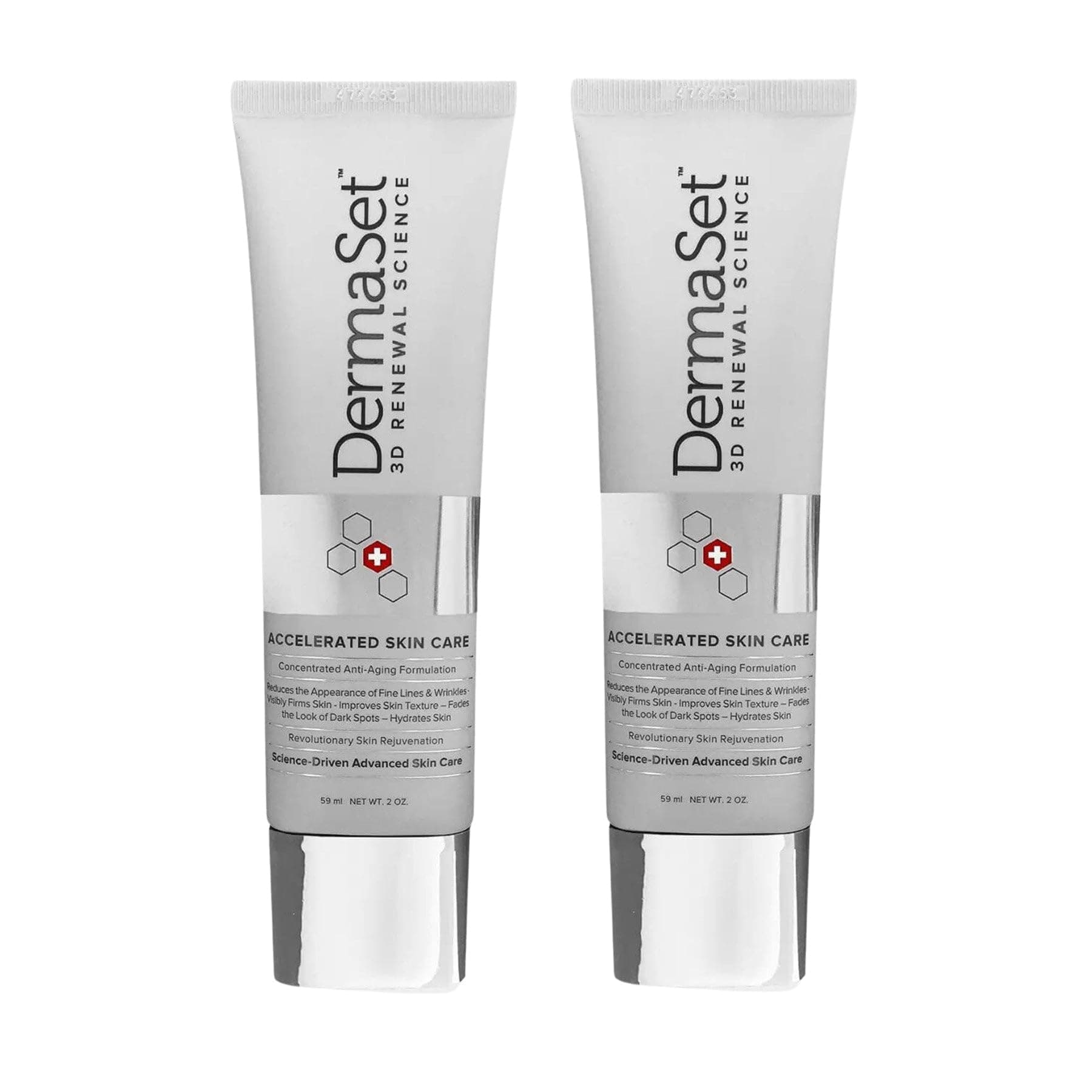 DermaSet Anti-Aging Renewal Cream (NEW FORMULA) with Plant-Based Stem Cells Advanced Formula to Visibly Reduce Wrinkles, Fine Lines and Crow's Feet Instantly (Double Pack)