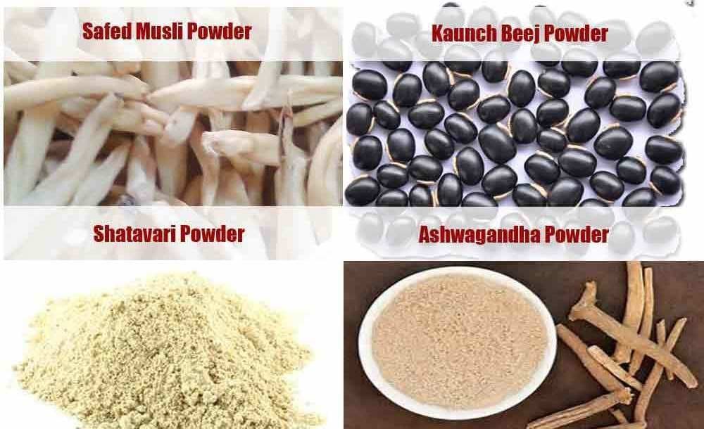 Jadibuti Shatavar, Safed Musli, Kaunch Beej & Ashwagandha Powders (200 GM)Combo