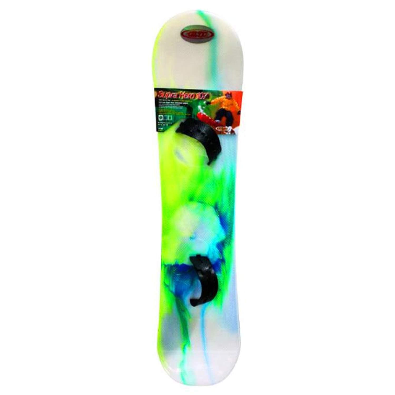 ESP 107 cm Day Glow Suprahero Snowboard - Starter Board with Adjustable Wrap Bindings - Tie-Dye