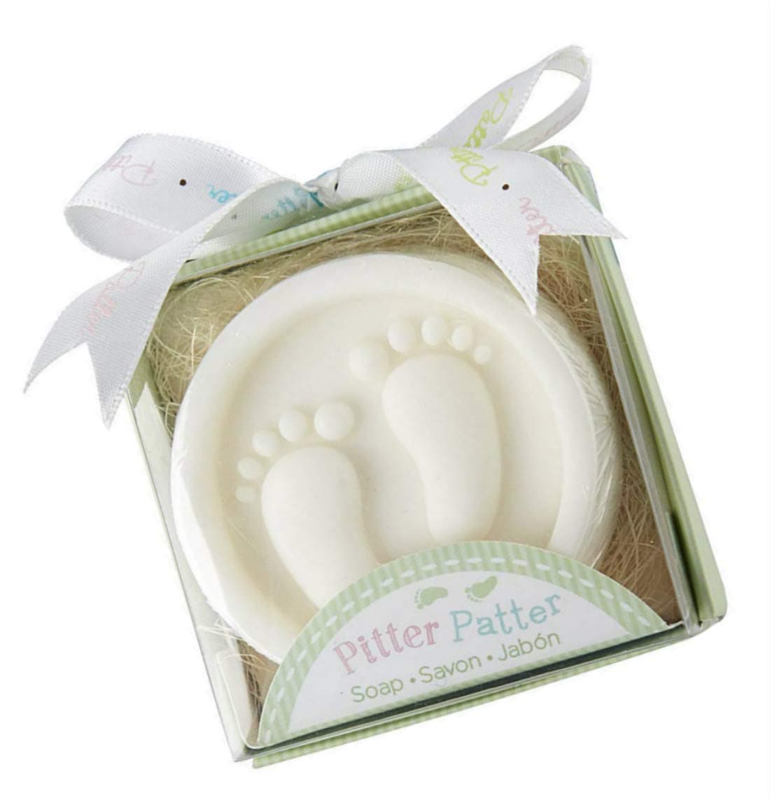 Pitter Patter Soap, Hostess Gift, Guest Gift, Party Souvenir, Party Favor or Decorations for Weddings, Bridal Showers, Baby Showers & More - 6 Units