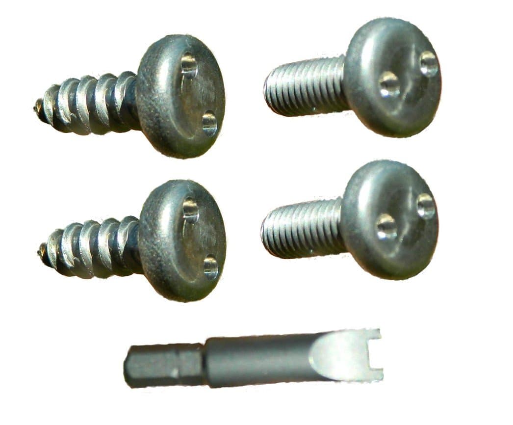 License Plate and Frame Security Screw Set Mixed Type Screws