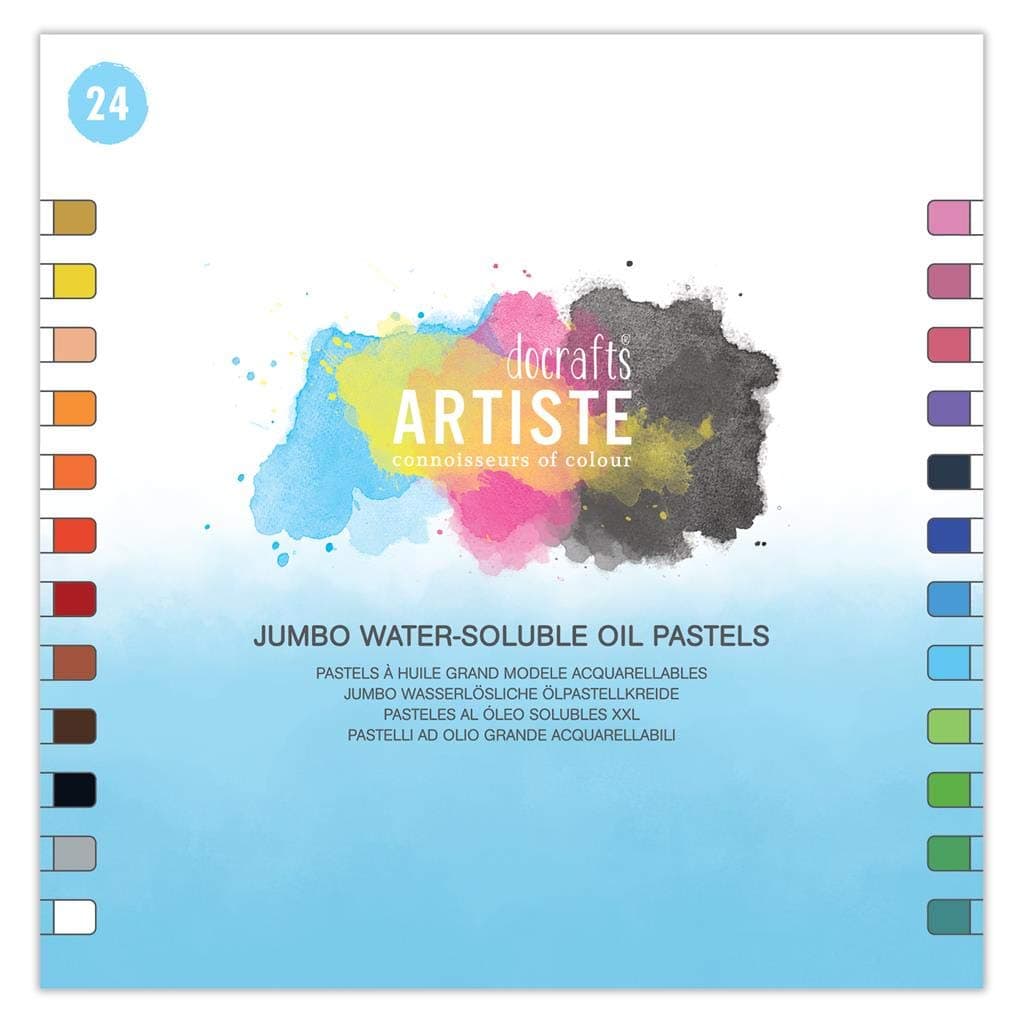 Artiste Water-Soluble Oil Pastels, Multicoloured, Pack of 24, Oil Pastels for Art & Craft Projects, Oil Pastels for Artists and Beginners Alike, Use with Oil Pastel Paper and Pads