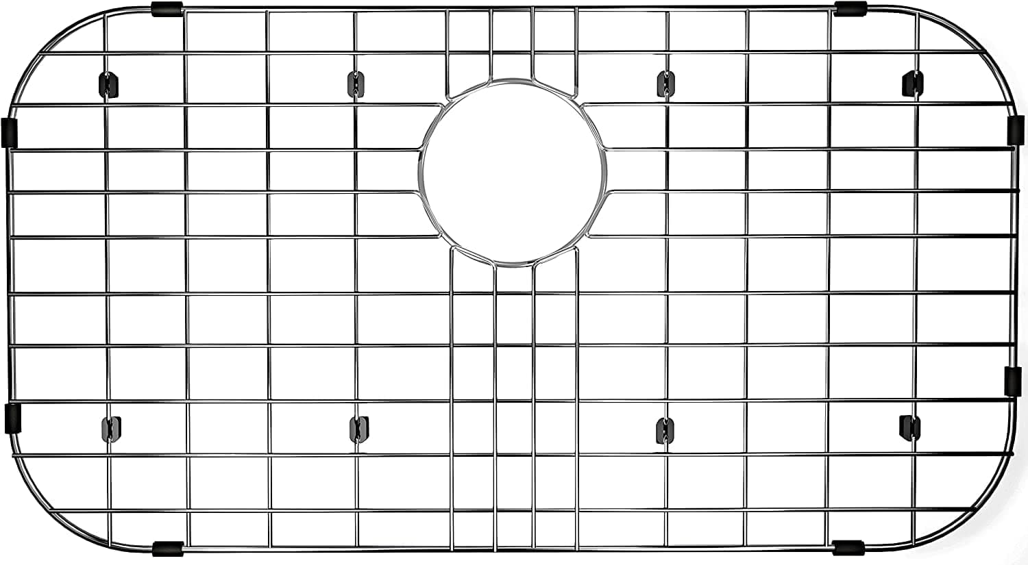 SANNO 26" L x 14" W Sink Grid Sink Protector, Stainless Steel Kitchen Sink Grate for Kitchen Sink, Kitchen Sink Rack for Bottom of Sink,Rear Hole