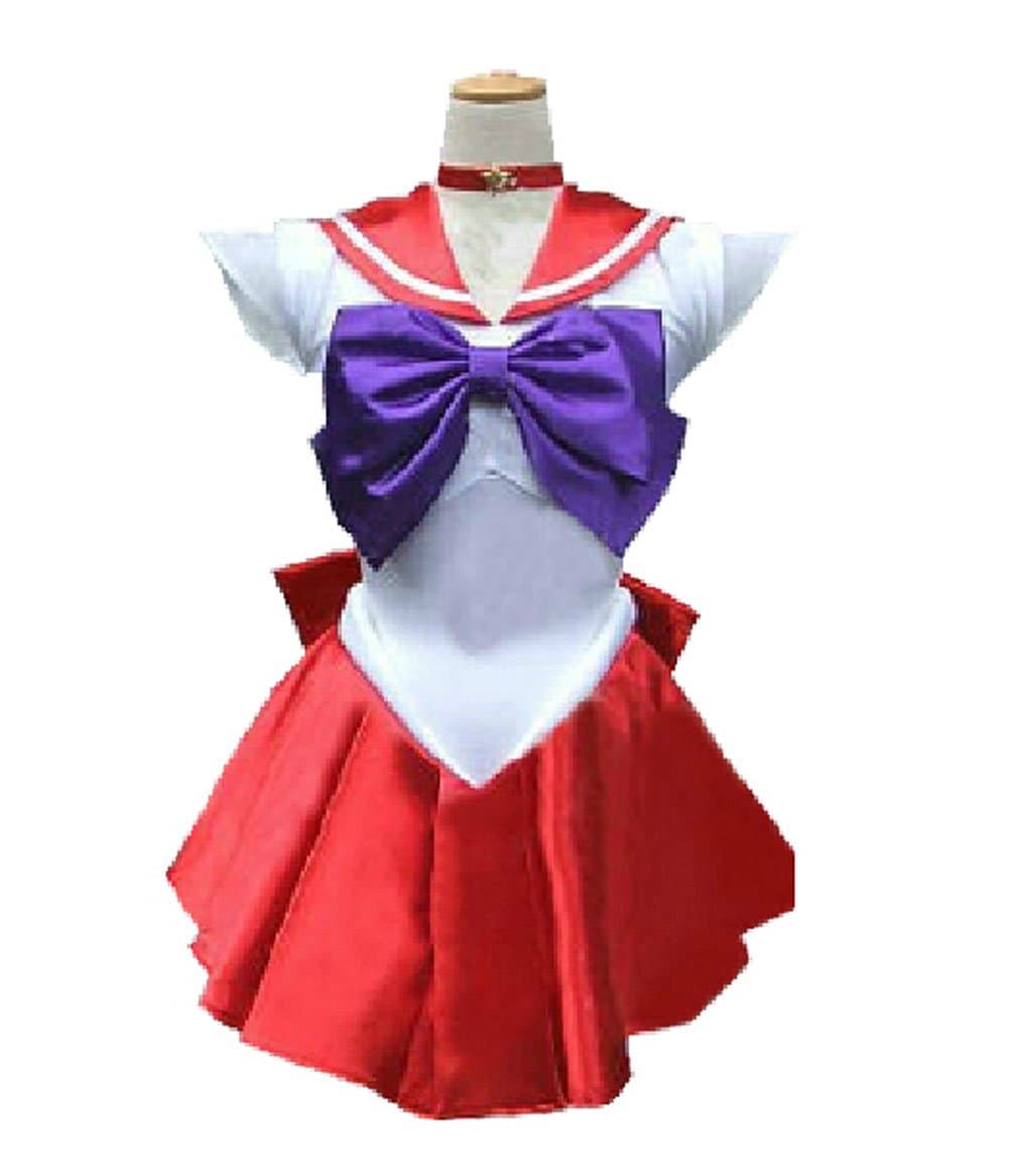 Koveinc Deluxe Sailor Moon Mars Costume Cosplay Uniform - 8 Colors Option-Red-Medium